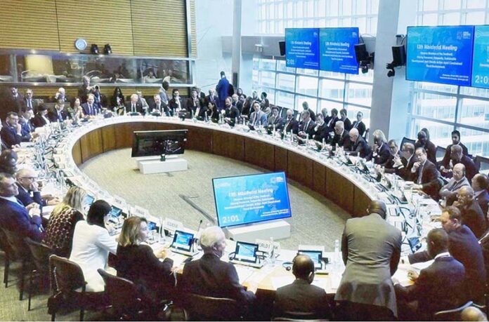 Finance Minister Senator Muhammad Aurangzeb participating in the 13th Ministerial Meeting of the Coalition of Finance Ministers for Climate Action (CFMCA) on the sidelines of the IMF-World Bank Spring Meetings 2025