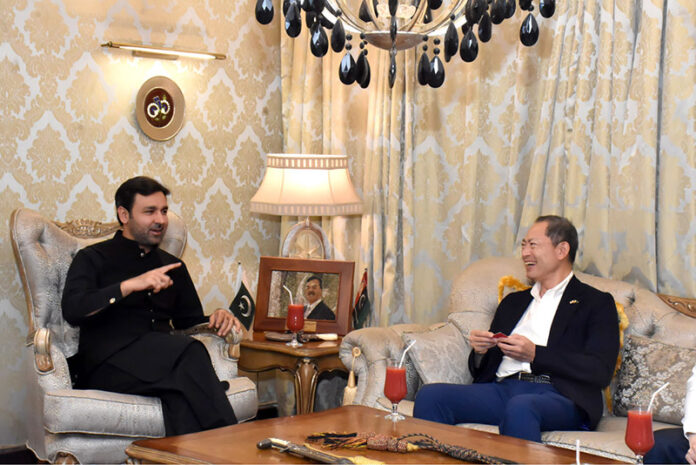 Ambassador of Japan to Pakistan, Akamatsu Shuichi calls on MNA Ali Musa Gilani at Gilani House on the special invitation of Senate Chairman Syed Yousaf Raza Gilani. The meeting focused on strengthening diplomatic ties, fostering regional cooperation, boosting trade, and leveraging technology in agriculture