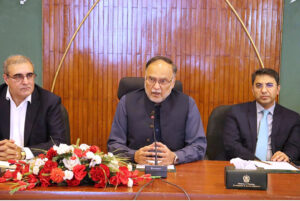 Federal Minister for Planning, Development and Special Initiatives, Ahsan Iqbal chairing an introductory meeting with new Planning Commission members, consultants, and Young Development Fellows