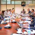 Muhammad Ali, Adviser to the Prime Minister on Privatisation /Chairman Privatisation Commission, chairing the meeting of the Privatisation Commission Board
