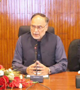 Federal Minister for Planning, Development and Special Initiatives, Ahsan Iqbal chairing an introductory meeting with new Planning Commission members, consultants, and Young Development Fellows