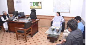 Senator Rubina Khalid, Chairperson Benazir Income Support Programme attend a briefing during her visit to DG Central Zonal office BISP.