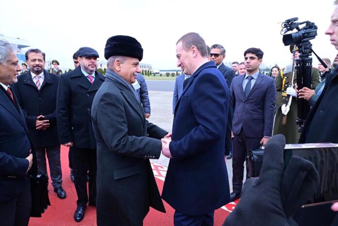 Prime Minister Muhammad Shehbaz Sharif is being seen off by Prime Minister of Belarus H.E. Alexander Turchin at Minsk's International Airport