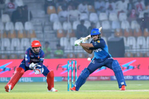 Islamabad United bowler Jason Holder delivers a ball during the PSL-X T20 cricket match between Multan Sultans and Islamabad United at the Multan Cricket Stadium