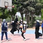 A view of Basket ball match played between Support Science Department and Zoology Department during Sports Gala held at University of Sargodha