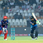 Multan Sultans batter Muhammad Rizwan plays a shot during the PSL-X T20 cricket match between Multan Sultans and Islamabad United at the Multan Cricket Stadium
