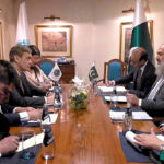 Federal Minister for Commerce Jam Kamal Khan and SCO Secretary General Nurlan Yermekbayev meet at a private hotel. Discuss strengthening regional economic cooperation