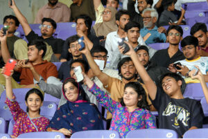 Peshawar zalmi Babar Azam plays a shot during the Pakistan Super League (PSL) Twenty20 cricket match between Karachi Kings and Peshawar zalmi at the National Stadium.