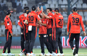 Lahore Qalandars bowler Shaheen Shah Afridi delivers a ball during the PSL-X T20 cricket match between Multan Sultans and Lahore Qalandars at the Multan Cricket Stadium.