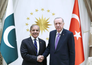 Prime Minister Muhammad Shehbaz Sharif meets President of Turkiye Recep Tayyip Erdogan during his two days official visit to Turkiye.