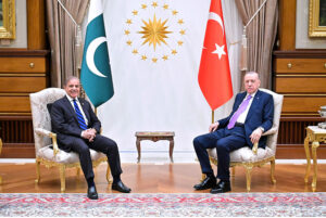 Prime Minister Muhammad Shehbaz Sharif meets President of Turkiye Recep Tayyip Erdogan during his two days official visit to Turkiye.