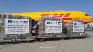 NDMA sends 15th relief consignment to Gaza, 26th for war-torn Middle East