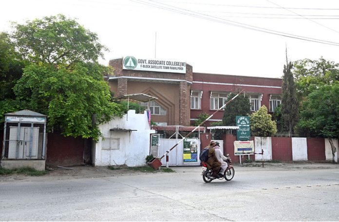 A view of Government Associate College for Women, closed after the government announced the closure of all educational institutions due to the current situation
