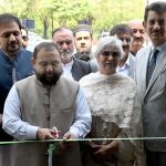Federal Minister for national heritage and culture Aurangzeb Khan Khichi cutting ribbon to Inaugurate 03 days' exhibition titled "Bunyanum Marsoos" at Lok Virsa