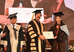 Governor of Punjab, Sardar Saleem Haider Khan addressing during the 24th Convocation of Pir Mehr Ali Shah Arid Agriculture University.