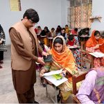 Secretary Education Board Sargodha, Syed Abul Hassan Naqvi, inspects examination arrangements at Government College Farooq Colony Examination Center