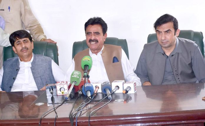 Federal Minister Rana Mubashir Iqbal addressing a gathering on Youm-e-Takbeer to honor Pakistan's nuclear journey and national unity