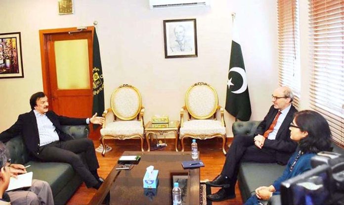 British Economist Stefan Dercon called on Special Assistant to the Prime Minister Haroon Akhtar Khan in Ministry of Industries and Production