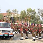 RPO Sargodha Muhammad Shahzad Asif Khan and Principal of Police Training School Sargodha, Dr. Anam Faryal Afzal, review the parade during the passing out ceremony of the 94th Basic Recruit Course at Police Training School Sargodha
