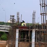 Laborers busy at work as the Capital Development Authority (CDA) constructs a bus charging station in H-8, part of a broader initiative to expand the electric bus network in the Federal Capital