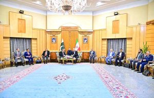 Iranian Interior Minister Eskandar Momeni seeing off Prime Minister Muhammad Shehbaz Sharif at Mehrabad Airport. Prime Minister Muhammad Shehbaz Sharif departs from Tehran for his official visit of Azerbaijan