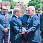 Iranian Interior Minister Eskandar Momeni seeing off Prime Minister Muhammad Shehbaz Sharif at Mehrabad Airport. Prime Minister Muhammad Shehbaz Sharif departs from Tehran for his official visit of Azerbaijan