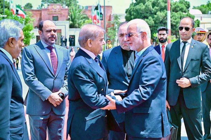 Iranian Interior Minister Eskandar Momeni seeing off Prime Minister Muhammad Shehbaz Sharif at Mehrabad Airport. Prime Minister Muhammad Shehbaz Sharif departs from Tehran for his official visit of Azerbaijan