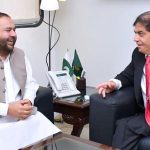 Federal Minister for National Heritage and Culture Aurangzeb Khan Khichi calls on Federal Minister for Railways, Hanif Abbasi