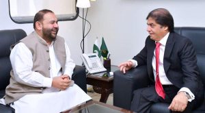 Federal Minister for National Heritage and Culture Aurangzeb Khan Khichi calls on Federal Minister for Railways, Hanif Abbasi