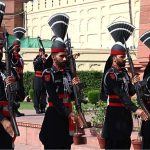Pakistan Rangers paying Guard of Honour at Mazar-e-Iqbal in connection with Youm-e-Tashakur at the national level to pay tribute to the Pakistan Armed Forces for their historic victory in Operation Bunyan-um-Marsoos