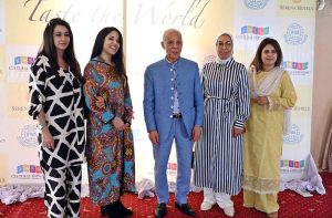Visitors in a group photograph on the occasion as Serena Hotel, in collaboration with the Islamabad Foreign Women’s Association (IFWA), hosted “Taste the World” under Serena Hotels’ Cultural Diplomacy Initiative.