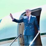 Iranian Interior Minister Eskandar Momeni seeing off Prime Minister Muhammad Shehbaz Sharif at Mehrabad Airport. Prime Minister Muhammad Shehbaz Sharif departs from Tehran for his official visit of Azerbaijan