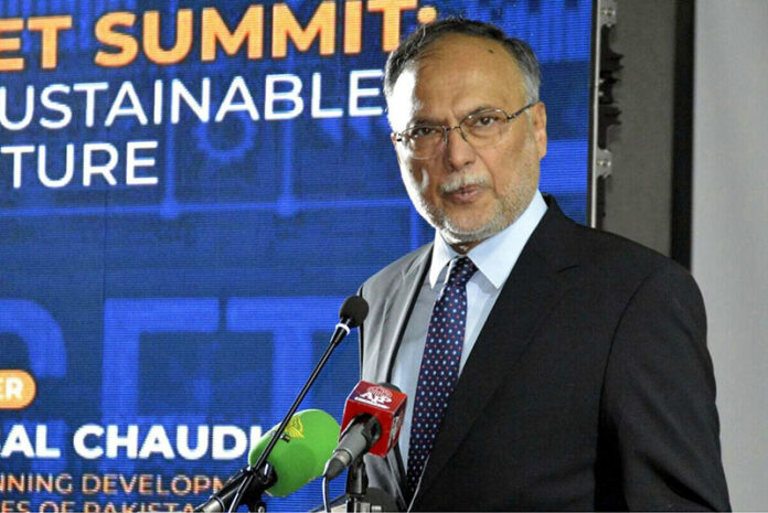 Minister for Planning and Development, Ahsan Iqbal speaking at the 10th UMT Budget Summit