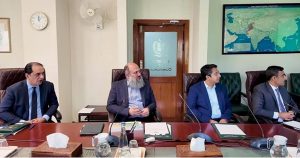 Federal Commerce Minister Jam Kamal Khan reviews employment development plan for Balochistan's border districts during a briefing by Chief Development Officer Asiya Perveen in federal capital