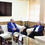 Federal Minister Rana Tanveer Hussain meeting with the Nestle delegation discussing tax reduction on infant milk powder in federal capital