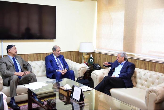 Federal Minister Rana Tanveer Hussain meeting with the Nestle delegation discussing tax reduction on infant milk powder in federal capital