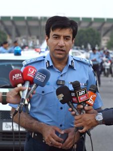 Islamabad Police holding a Thanksgiving Day Rally from the Sports Complex, to express solidarity with Pakistan Armed Forces on successful operation “Bunyan Marsous” against India.