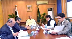 Federal Minister for Housing and Works Mian Riaz Hussain Pirzada chairing meeting of the 59th Board of Directors (BoD) of Pakistan Housing Authority (PHA) Foundation in federal capital