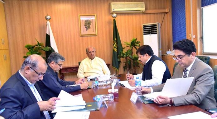 Federal Minister for Housing and Works Mian Riaz Hussain Pirzada chairing meeting of the 59th Board of Directors (BoD) of Pakistan Housing Authority (PHA) Foundation in federal capital