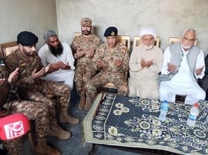 State Minister for National Food Security and Research Malik Rashid Ahmed Khan visits Nankana to offer condolences to the martyr's family