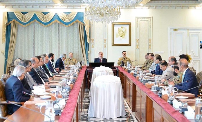Prime Minister Muhammad Shehbaz Sharif chairs a meeting of National Security Committee