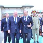Prime Minister Muhammad Shehbaz Sharif see-off by Minister of National Defense of Turkiye Yaşar Guler at Istanbul Airport