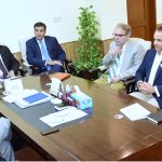 Federal Minister for National Food Security and Research Rana Tanveer Hussain meeting with ENGRO CEO Ali Rathore to discuss urea exports and gas supply