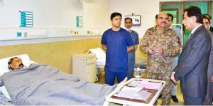 Speaker National Assembly Sardar Ayaz Sadiq visits CMH Rawalpindi to inquire about the well-being of those injured in the aftermath of the recent Indian attack on Pakistan