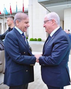 Prime Minister Muhammad Shehbaz Sharif see-off by Minister of National Defense of Turkiye Yaşar Guler at Istanbul Airport