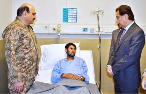 Speaker National Assembly Sardar Ayaz Sadiq visits CMH Rawalpindi to inquire about the well-being of those injured in the aftermath of the recent Indian attack on Pakistan