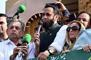 Federal Minister for Information and Broadcasting, Attaullah Tarar, addresses a gathering in his constituency NA-127 Green Town to express solidarity with the Pakistan Armed Forces following the successful military operation ‘Bunyan-um-Marsous’ against Indian aggression. His mother, Sajida Farooq Tarar, Senior leader PMLN is present alongside him during the event.