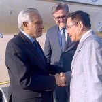Deputy Prime Minister and Foreign Minister, Senator Mohammad Ishaq Dar, arrives in Beijing on a three day official visit. He receives by senior Chinese officials and Ambassador of Pakistan to China, Khalil Hashmiat the airport