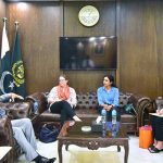 Ms. Zoe Ware, Political Consular, British High Commission meets Federal Minister for Water Resources Mian Muhammad Mueen Wattoo in Ministry of Water Resources