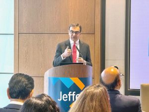 Adviser to the Prime Minister on Privatisation, Muhammad Ali addressing the Pakistan Access Day organized by Jefferies and KTrade Securities